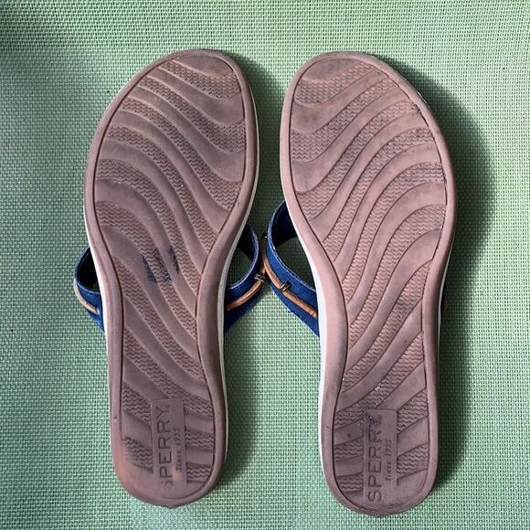 EUC WOMEN’S SIZE 9 SPERRY TOP-SIDER NAVY FLIP FLOPS - Picture 4 of 8